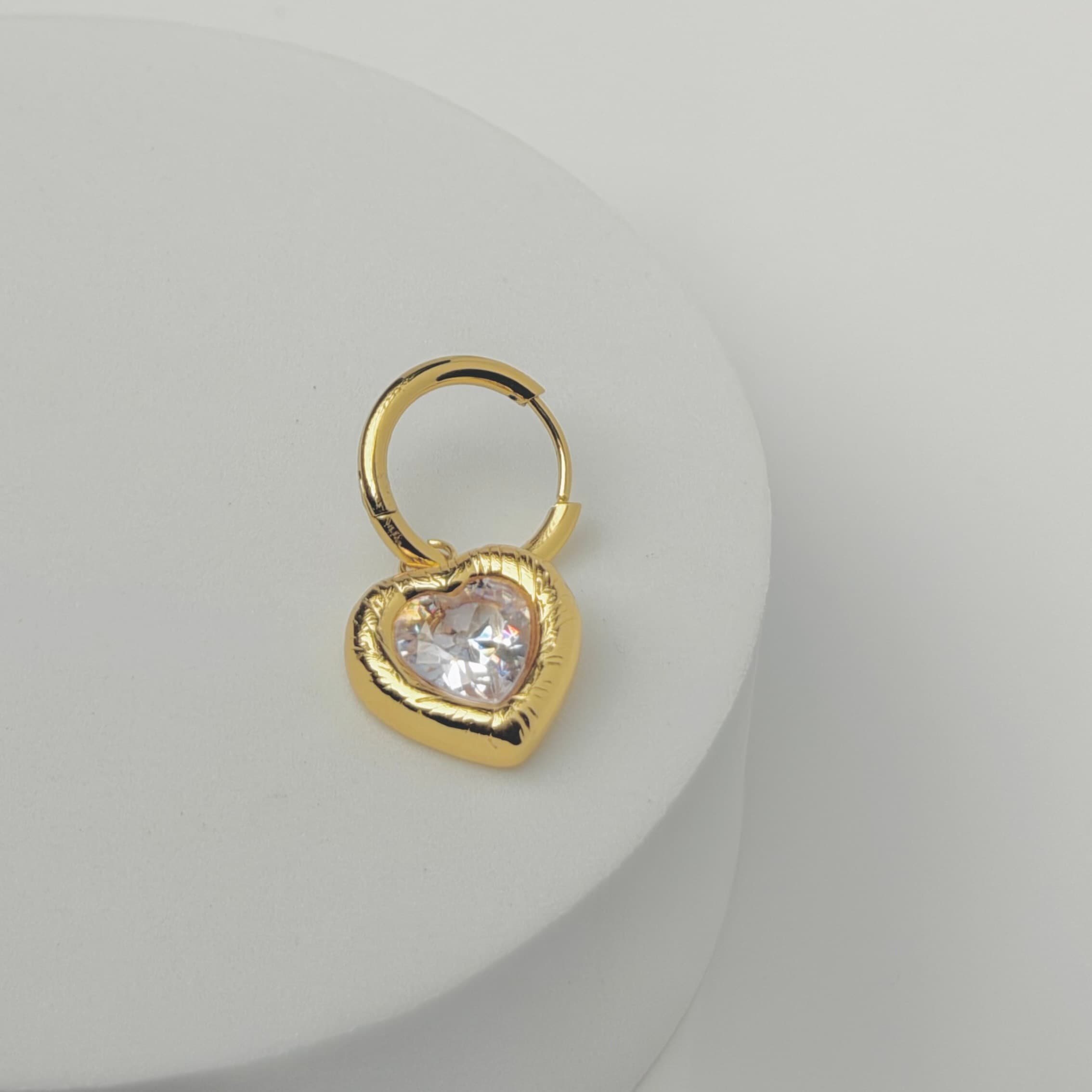 Heart Crystal Hoops image 3