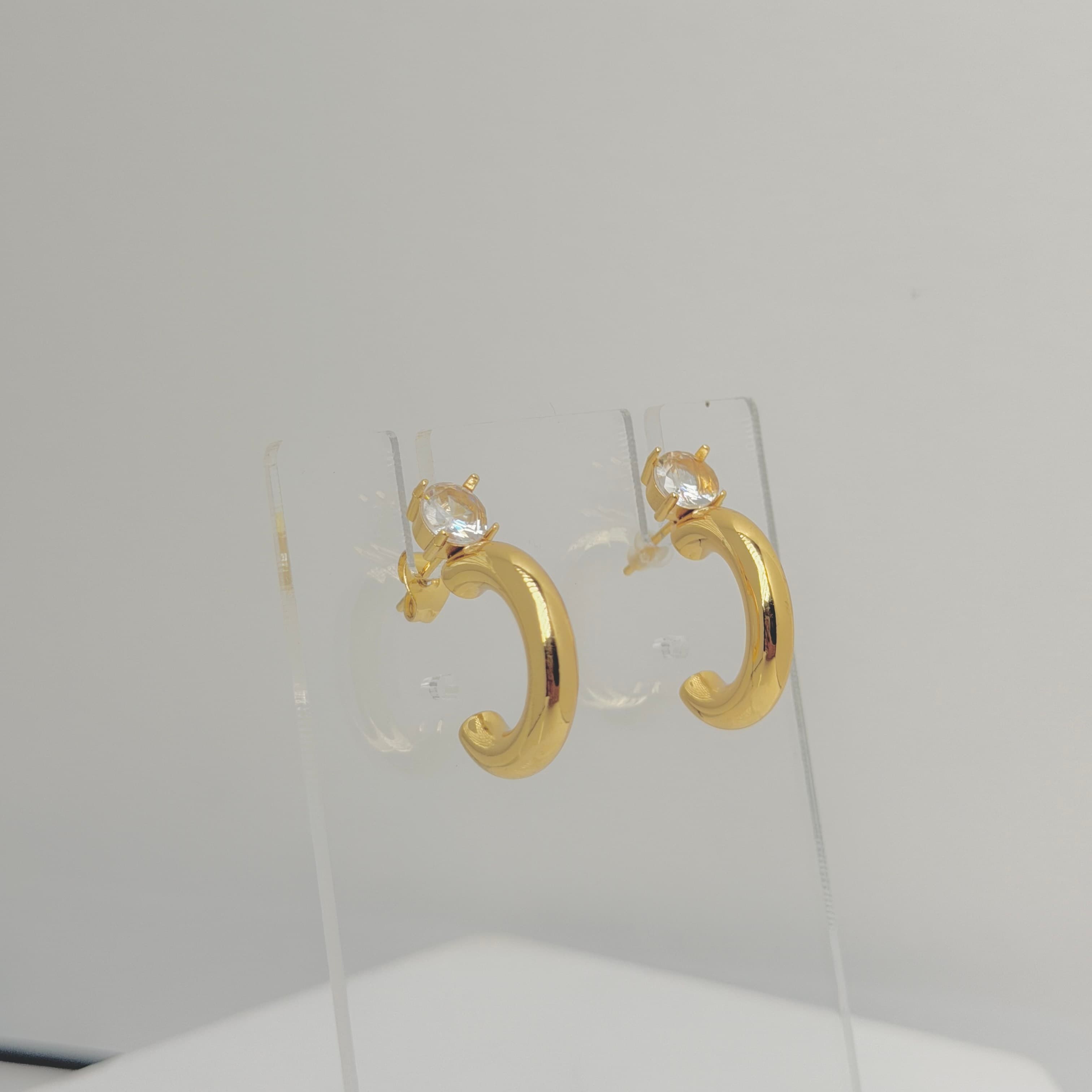Crystal Arc Earrings image 2