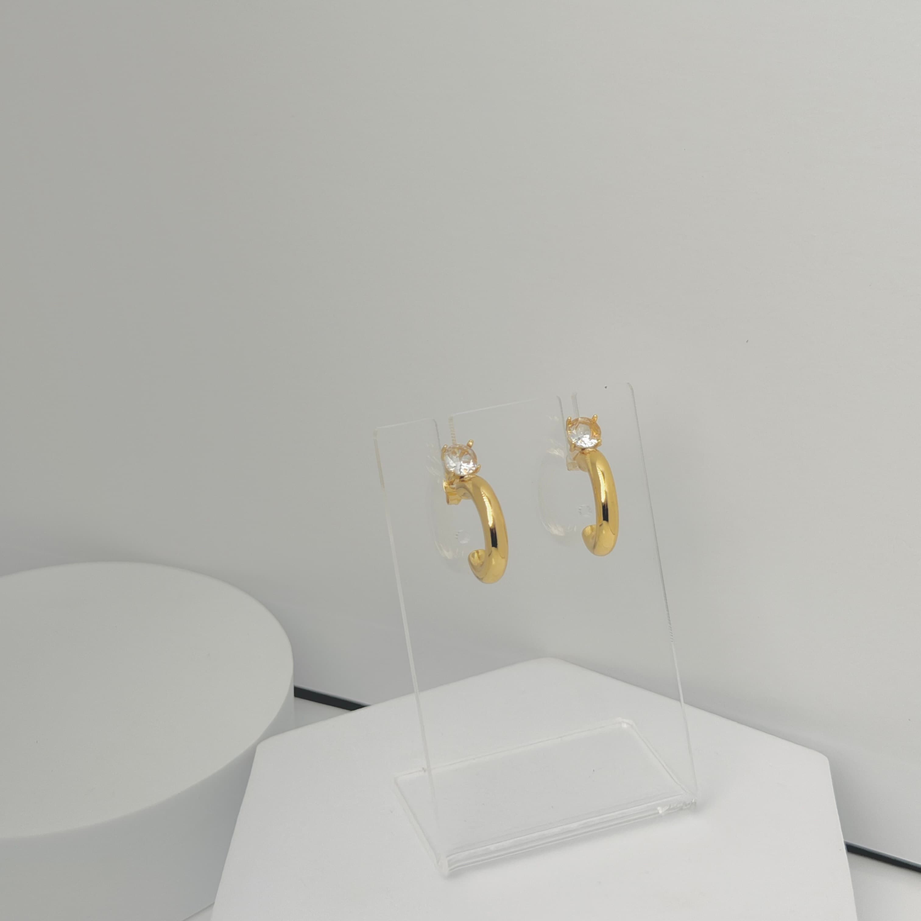 Crystal Arc Earrings image 3