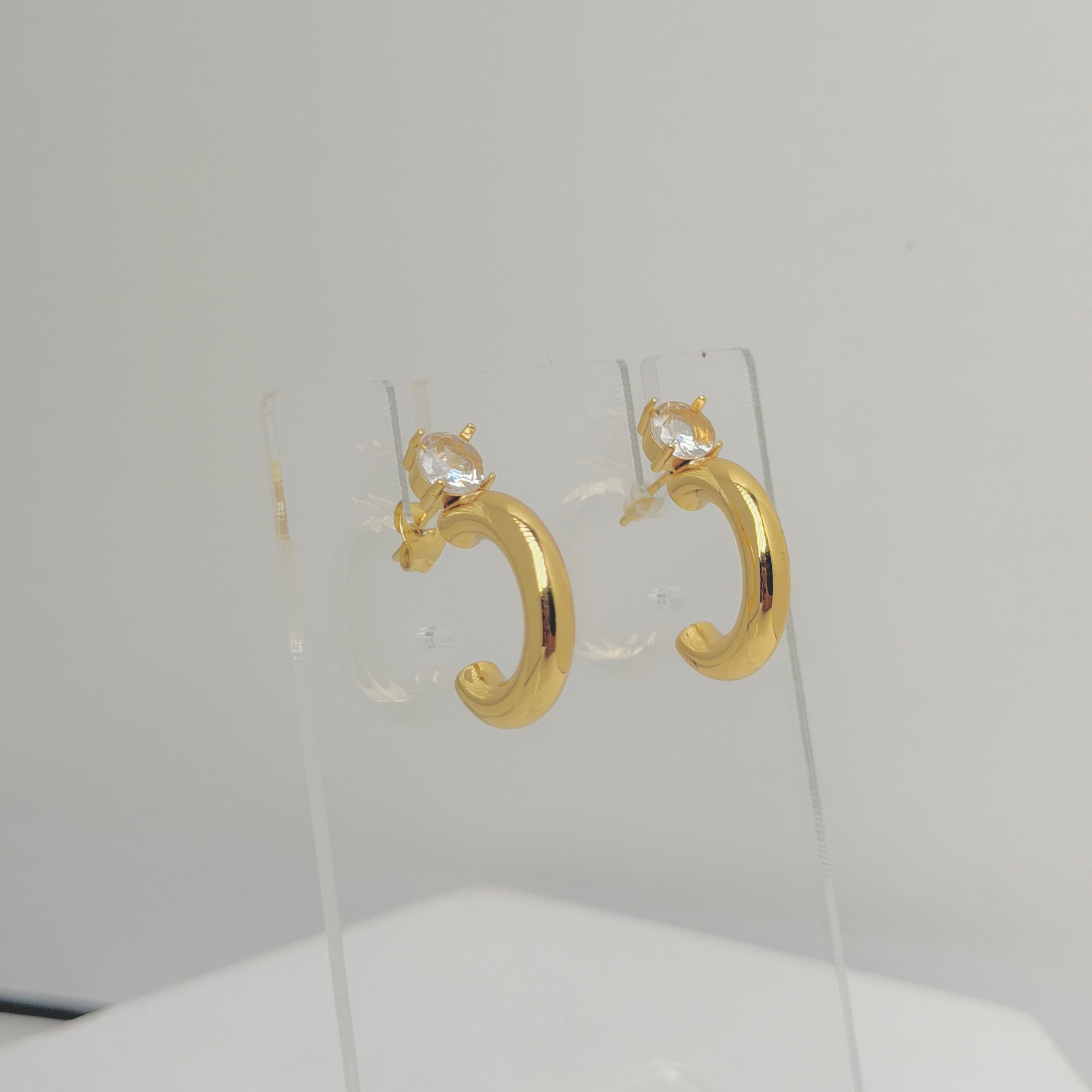 Crystal Arc Earrings image 1