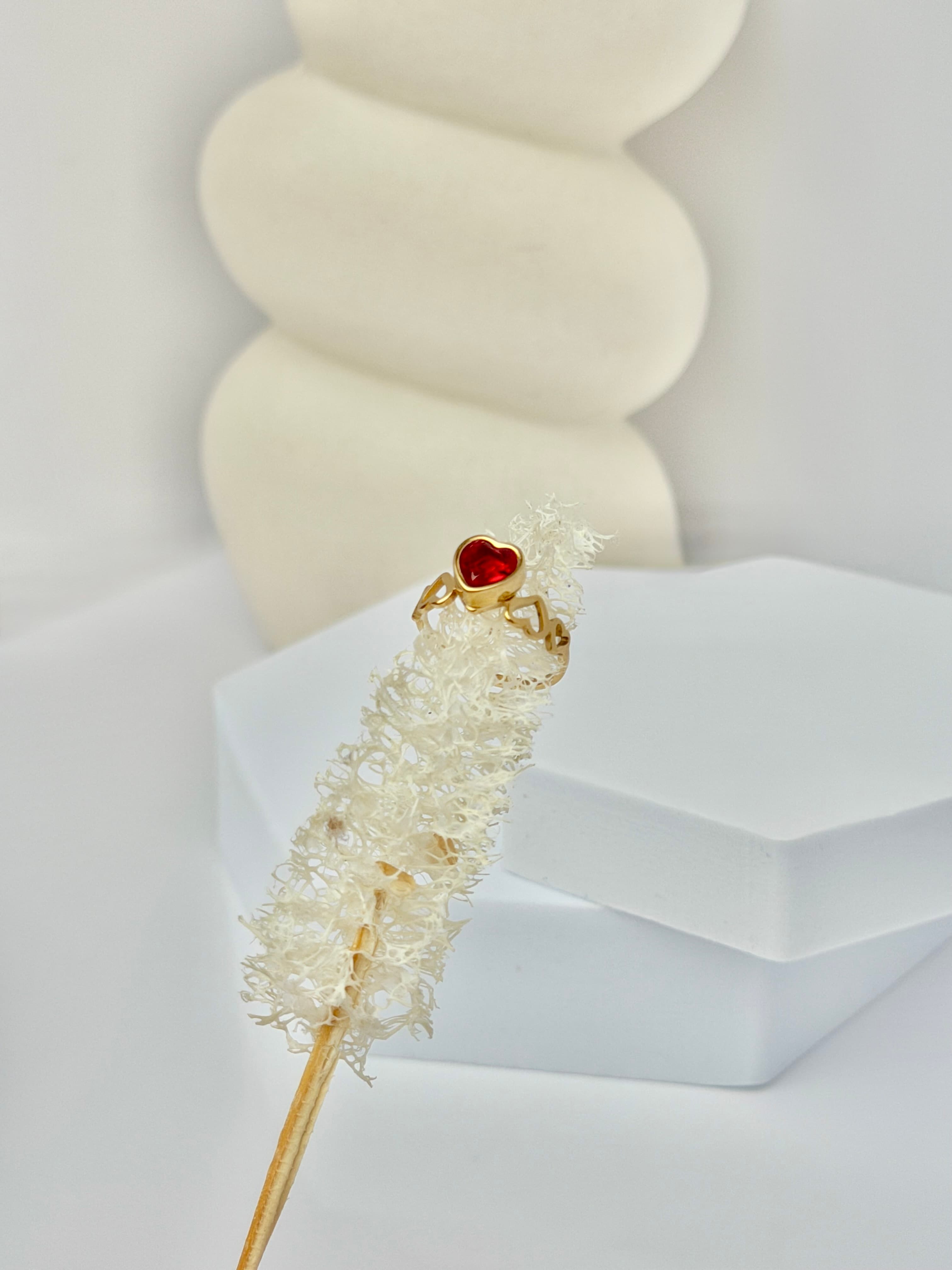 Crimson heart ring image 2