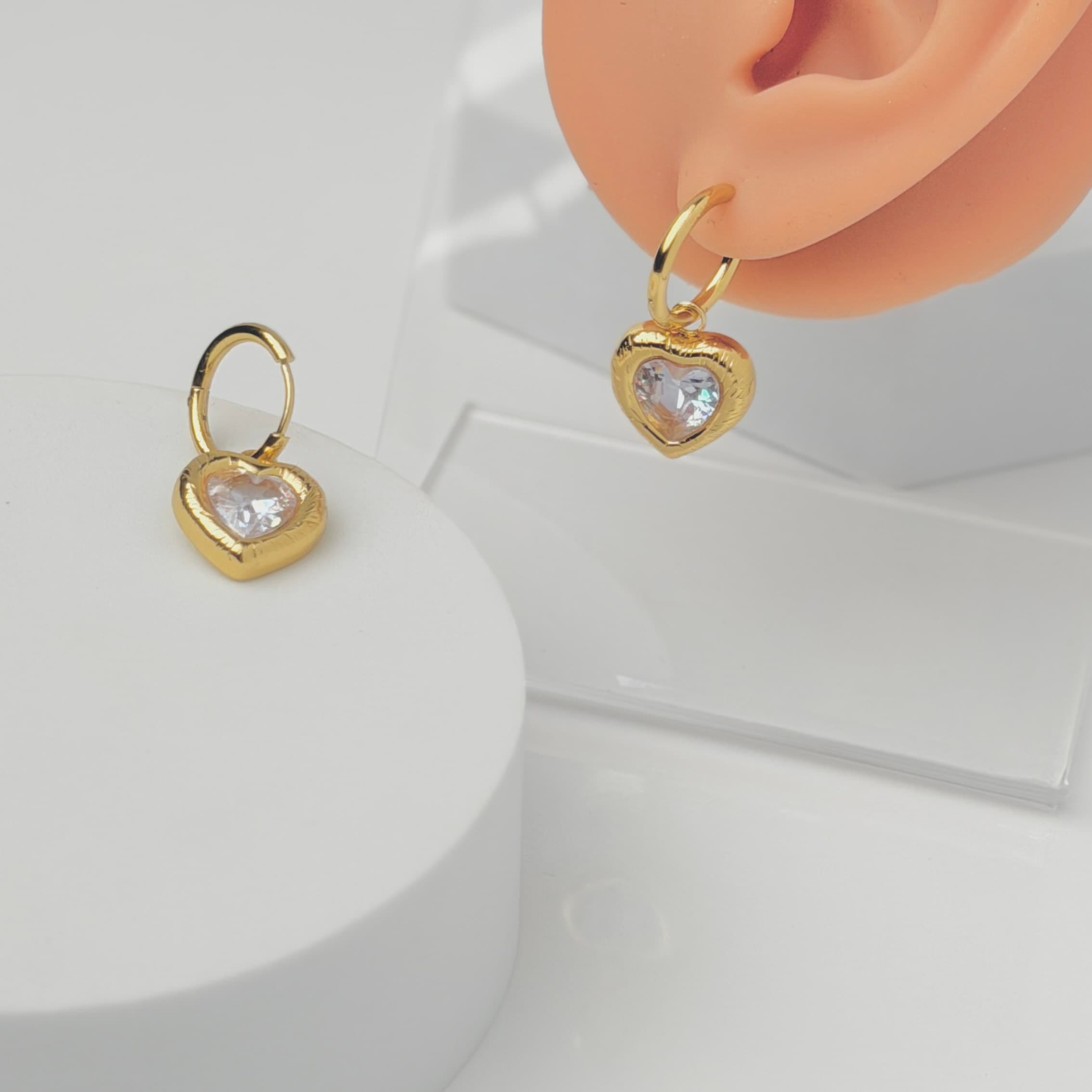 Heart Crystal Hoops image 2