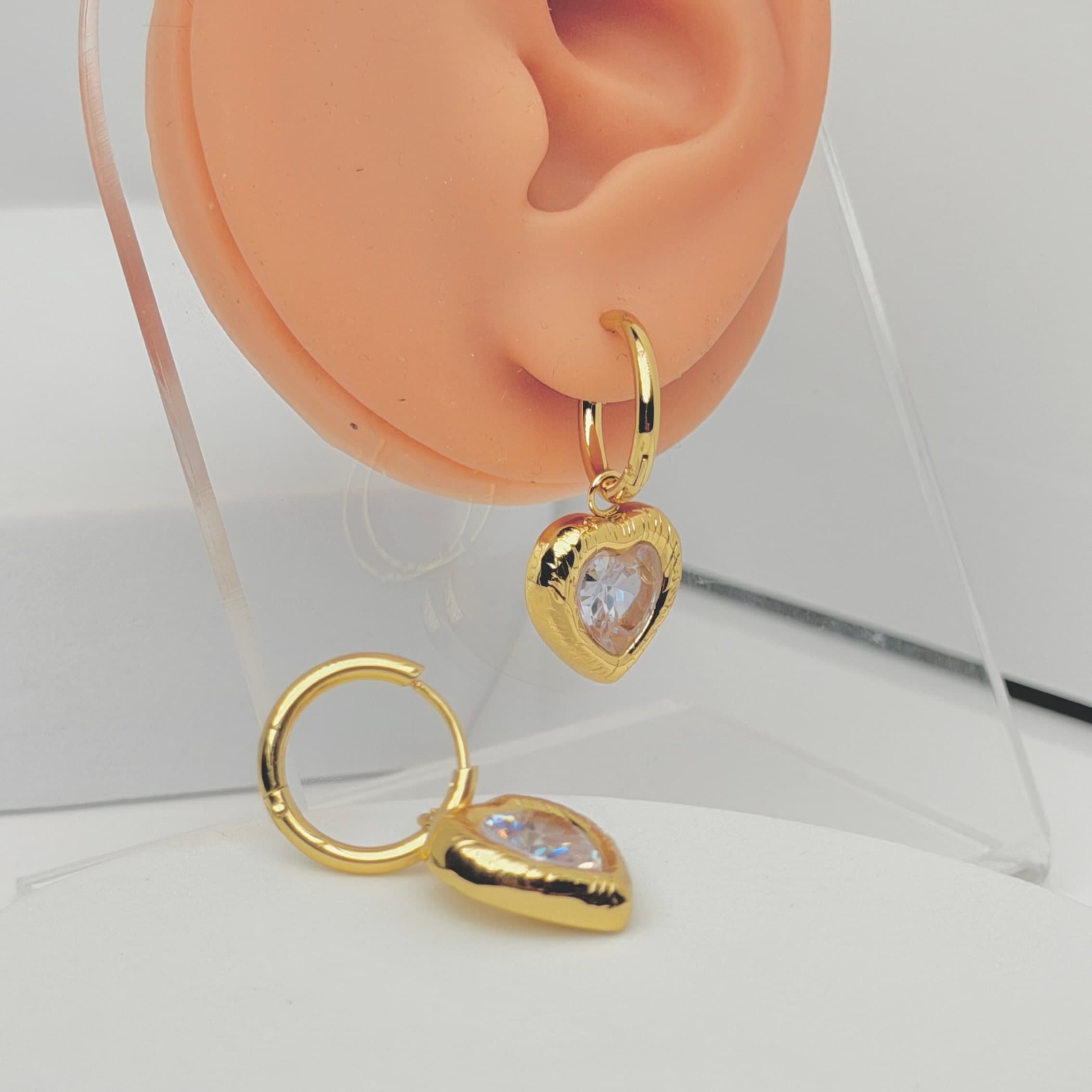 Heart Crystal Hoops image 4