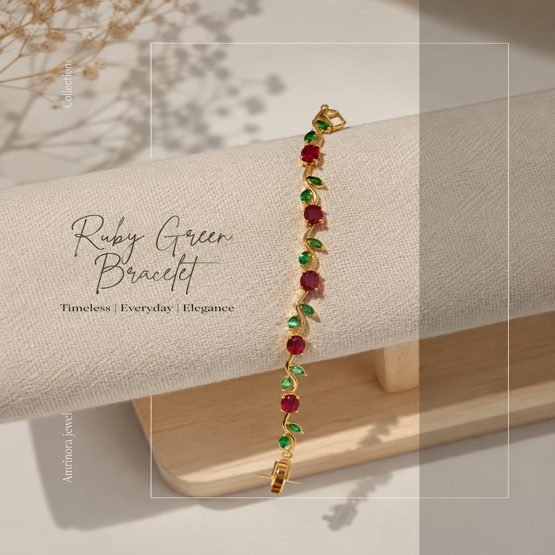 Ruby Green Bracelet image 1